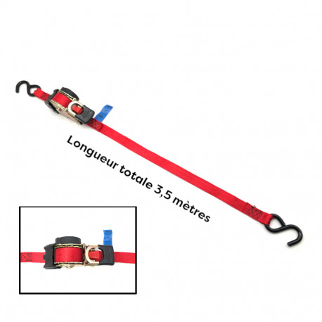 Automatic retractable webbing l.25 mm x L. 3,5 M + iron hook 253 LC 600 daN Easy-28 - Cobaltix