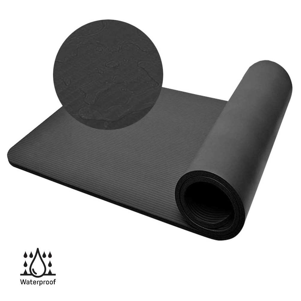 DH FitLife Tapis d'entraînement, de fitness, de sport, 183 x 61 x 1 cm,  extra résistant à la déchirure, tapis de yoga antidérapant et épais, noir :  : Sports et Loisirs