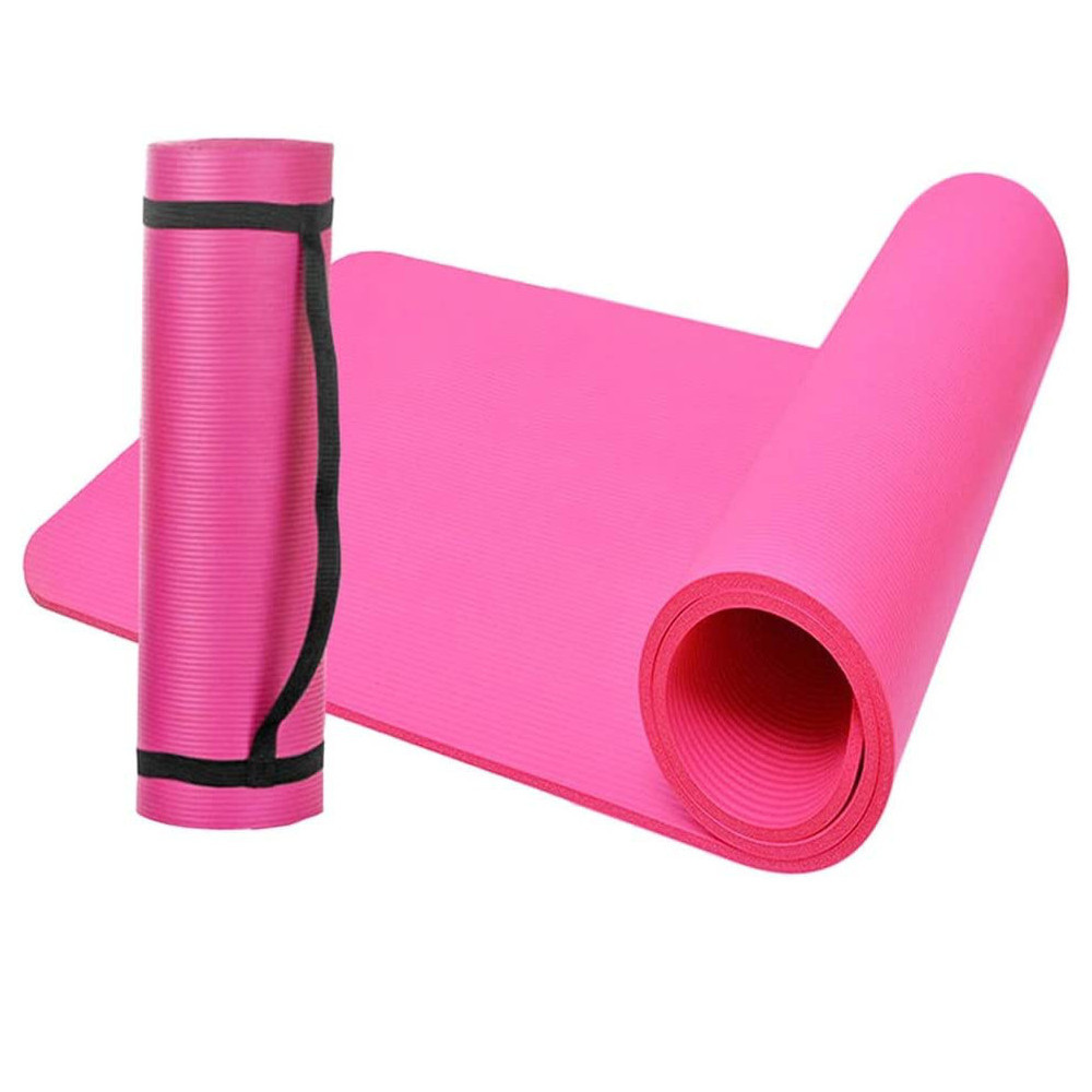 Alfombrilla de ejercicio rosa para mujer, esterilla de yoga 【Correa de  transporte y paquete de yoga】, alfombrilla de yoga NBR antideslizante