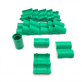 15 manguitos de conexión para conducto eléctrico y tubo D. 25 mm x L. 50 mm (Verde) - 100% francés - D-Work