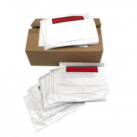 1000 self-adhesive document pouches 158 x 116 mm with "Documents ci-inclus" printed on - D-Work