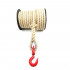 Pulley rope with hemp rope D. 20/22 mm x L. 25 metres + swivel hook C.M.U 1500 Kg with latch - D-Work