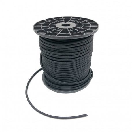 Elastic bungee cord in coil D. 8 mm x L. 100 metres high quality and anti UV - Black - D-Work