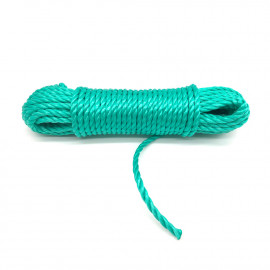 Polypropylene rope with anti-UV strip D. 8 mm x L. 25 metres Rupt. 1010 Kg EN 699 - Green (in skeins) - D-Work