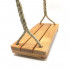 Wooden swing 20 x 40 cm, PP rope, with 2 rings and 2 adjusting eyes (2 to 3 metre swing - Adults) D-Work