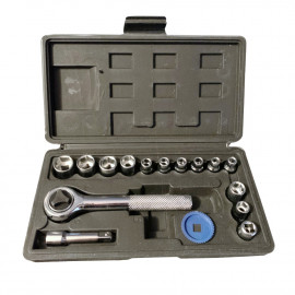 Socket set 4 to 13 mm with reversible ratchet + other 1/4" accessories (16 pcs) - 340170 - Beast