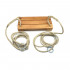 Wooden swing 17 x 33 cm, PP rope, with 2 rings and 2 adjusting eyes (2 to 3 metre swing - Children) D-Work