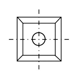 Reversible carbide insert K05 4 cuts 12 x 12 x 1.5 mm 35° - Diamwood