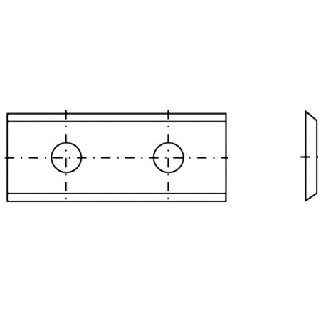 Hartmetall-Wendeplatte K05 2 Schnitte 50 x 12 x 1,5 mm 35° - Diamwood