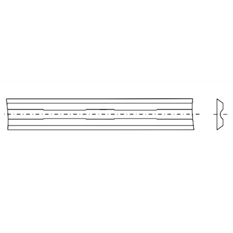 Fer / plaquette réversible carbure K30 2 coupes 82 x 5,5 x 1,1 mm 35° pour rabot portatif - Diamwood