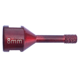 Dry diamond drill bit D. 8 x Thread M14 x Ht. 10 x Lt. 63 mm - Porcelain stoneware, granite, natural stone - Diamwood