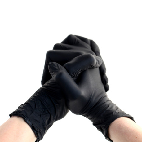 100 Black Powder-Free Nitrile Gloves Size M (7/8) Resistant and Comfortable Food or Professional Use - D-Work