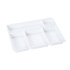 50 Plateaux Repas 5 Compartiments Blancs 290 x 224 x H. 30 mm en PS Pratiques et Résistants pour Usage Alimentaire - D-Work