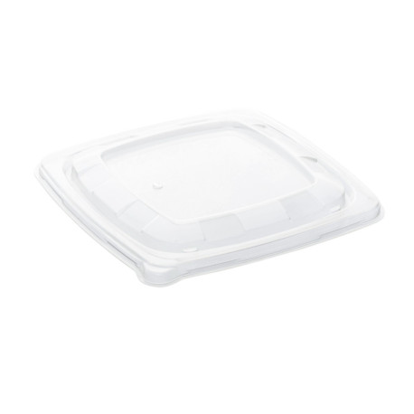 50 PET Crystal Lids for 1000, 750, 480ml D. 150mm Round Salad Tins - D-Work