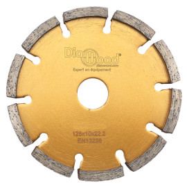 Disque diamant à déjointoyer D. 125 x Al. 22,23 x Ht. 7 x ép. 10 mm - béton, matériaux de construction - Diamwood