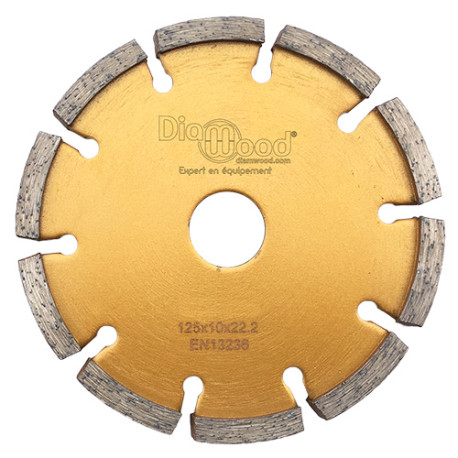 Disco de corte diamantado D. 125 x Al. 22,23 x Ht. 7 x ép. 10 mm - hormigón, materiales de construcción - Diamwood