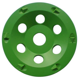 Plateau de surfaçage PCD GREEN GRINDER D.125 x Al.22,23 mm x 6 PKD 4,5 mm - Epoxy, béton, asphalte - Diamwood Platinum