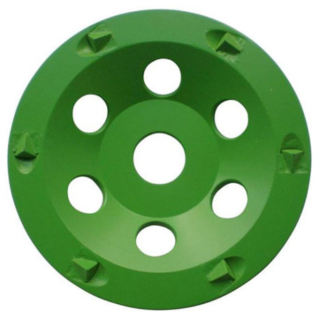 PCD GREEN GRINDER Piastra di rivestimento D.125 x Al.22,23 mm x 6 PKD 4,5 mm - Epossidica, calcestruzzo, asfalto - Diamwood Plat