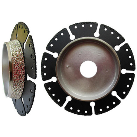 Diamond cutting and bevelling disc HUGGY D.125 x Al. 22,23 x ép. 2,2 mm - For cast iron, steel and PVC pipes - Diamwood Platinum