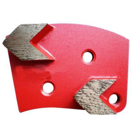 Gr 40 diamond sanding segment with 3 holes and M8 connection, right-hand rotation - concrete, epoxy, screed - Diamwood