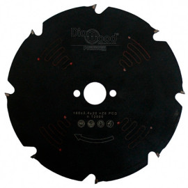 Diamond circular saw blade - PCD D. 160 x Al. 20 x ép. 2,4 mm x Z8 - Diamwood Platinum