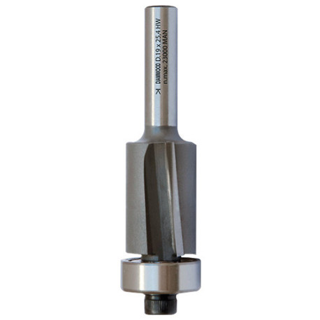 HM micrograin taper bit + bearing D. 19,1 x Lt. 72 x Lu. 25,4 x Q 6 mm x Z2 - Diamwood Platinum