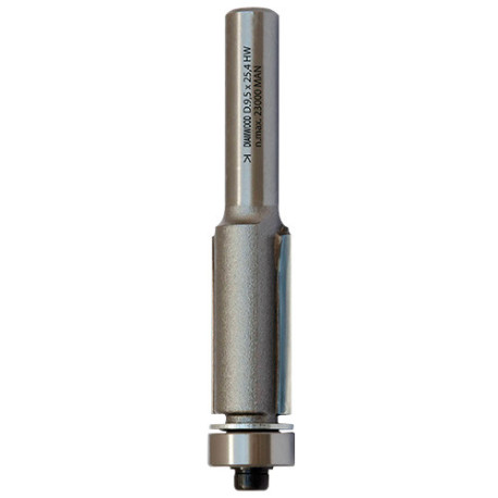 HM micrograin straight trimmer bit + bearing D. 12,7 x Lt. 67 x Lu. 25,4 x Q 6 mm x Z2 - Diamwood Platinum