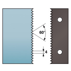 Jeu de 2 contre-fers profilés Ht. 88 x 5 mm enture multiple 4 mm A590.134 pour porte-outils de toupie - Diamwood Platinum