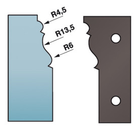 Set di 2 controcornici profilate Ht. 88 x 5 mm cornice N°1 A590.301 per portautensili - Diamwood Platinum