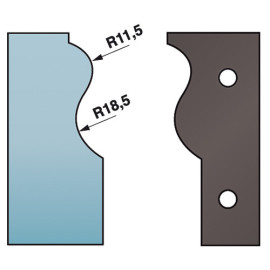 Set di 2 ferri angolari Ht. 88 x 5 mm A590.303 No. 3 per portautensili da fresa - Diamwood Platinum