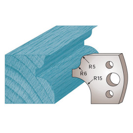 Jeu de 2 fers profilés Ht. 40 x 4 mm quart de rond et talon M11 pour porte-outils de toupie - Diamwood Platinum