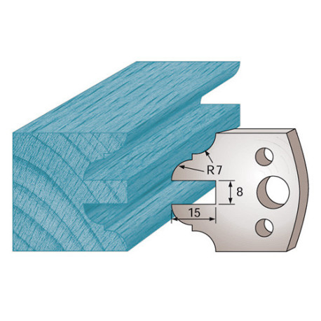 Set of 2 profile irons Ht. 40 x 4 mm counter-profile avt. 15 mm M99 for router tool holders - Diamwood Platinum