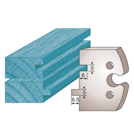 Set of 2 profile irons Ht. 50 x 5.5 mm tongue / groove 5 mm M201 for router toolholders - Diamwood Platinum