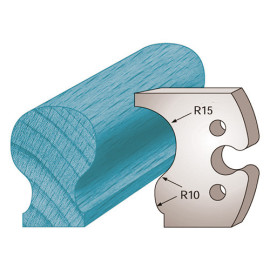 Jeu de 2 fers profilés Ht. 50 x 5,5 mm main courante M229 pour porte-outils de toupie - Diamwood Platinum