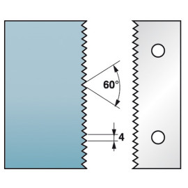 Jeu de 2 fers profilés Ht. 90 x 5,5 mm enture multiple 4 mm M590.134 pour porte-outils de toupie - Diamwood Platinum