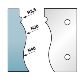 Set of 2 profile irons Ht. 90 x 5.5 mm cornice N°4 M590.322 for router tool holders - Diamwood Platinum