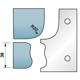 Satz von 2 Profileisen H. 90 x 5,5 mm corniche N°5 M590.323 für Fräswerkzeughalter - Diamwood Platinum