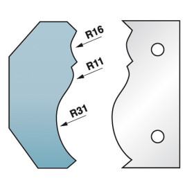 Satz von 2 Profileisen H. 90 x 5,5 mm corniche N°6 M590.351 für Fräswerkzeughalter - Diamwood Platinum