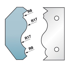 Juego de 2 planchas de perfil Ht. 90 x 5,5 mm cornisa N°7 M590.352 para portaherramientas de fresadora - Diamwood Platinum