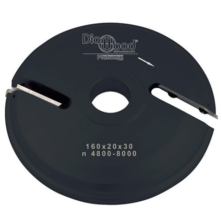 Porte-outils de toupie plate-bande par-dessus D. 160 x Al. 30 x Ep. 20 x P. 48 mm Z 2 - Diamwood Platinum