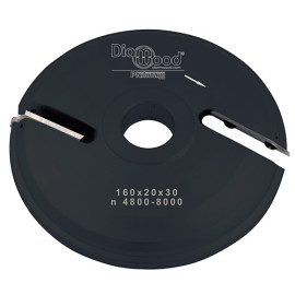 Porte-outils de toupie plate-bande par-dessous D. 160 x Al. 30 x Ep. 20 x P. 48 mm Z 2 - Diamwood Platinum