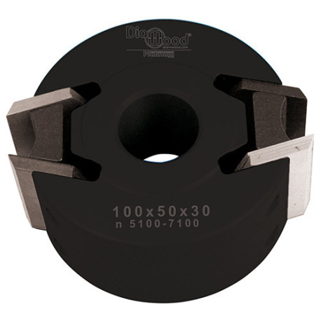 Portautensili per frese a profilo con controcircuiti D. 100 x Al. 30 x Ht. 50 mm Z 2 - Diamwood Platinum