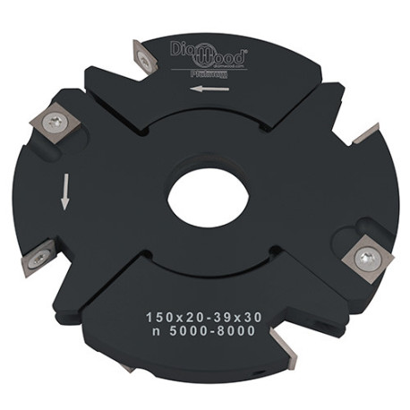 Router toolholders for rabbeting and tenoning D. 150 x Al. 30 x Th. 20 to 39 x D. 59 mm Z 2+2 and V 2+2 - Diamwood Platinum