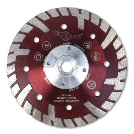 Disque diamant pro ULTRA SONIC D. 125 x flasque M14 x Ht. 10 mm - tuile, granite, béton armé - Diamwood Platinum