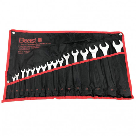 Set di 17 chiavi combinate Expert CV da 6 a 32 mm, DIN 3113 - 312257 - Beast