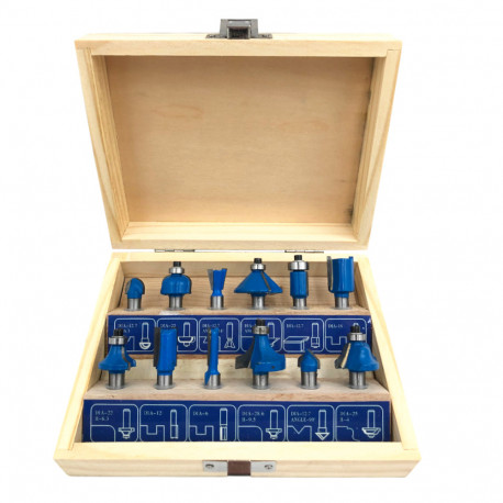 Wooden box of 12 carbide x Q. 8 mm router bits - 440320 - (French only) Beast