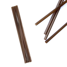 400 Straight Coffee Marc Straws D. 6 mm x 21 cm - 100% Biosourced, Biodegradable and Compostable - D-Work