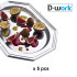 5 Elegant and sturdy Silver Octagonal Display Trays 55 x 37 cm in PET plastic - D-Work