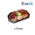 10 Black Octagonal Display Trays 46 x 30 cm Sturdy and Elegant PET Plastic - D-Work