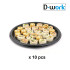 10 Elegant, Sturdy and Versatile Black Round Presentation Trays D. 30 cm in PET plastic - D-Work